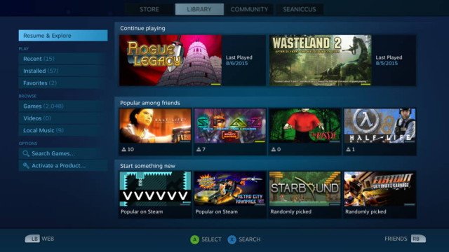 steam big picture mode