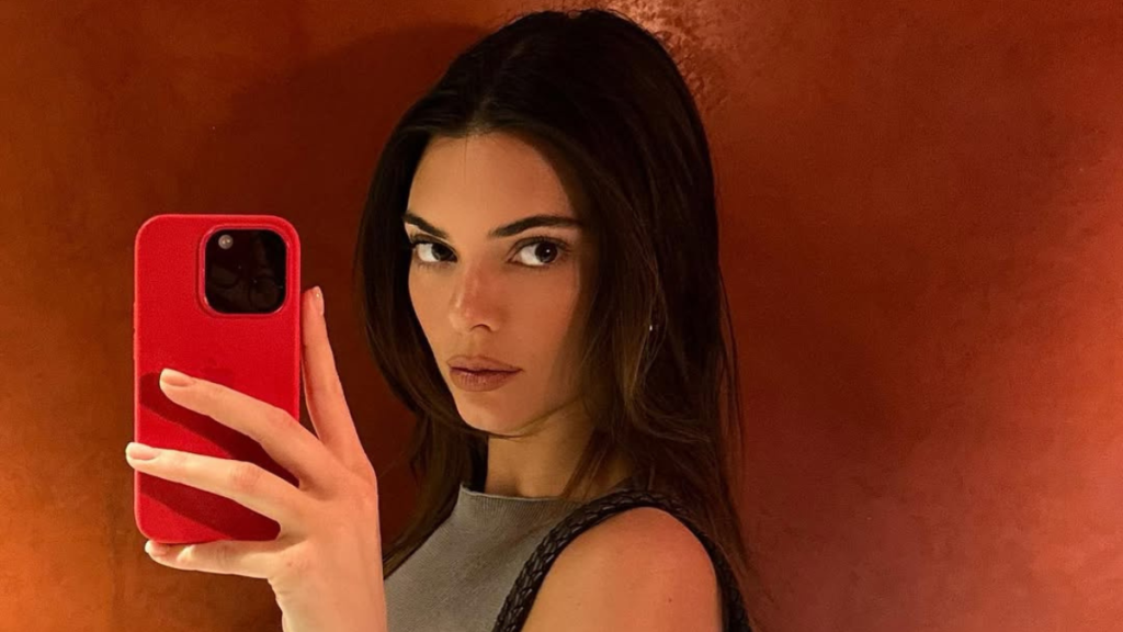 Kendall Jenner braless Instagram photos FWRD black suit