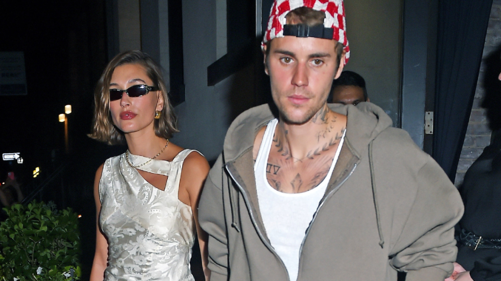 Hailey Bieber and Justin Bieber are seen leaving L'artusi on July 19, 2023 in New York City.