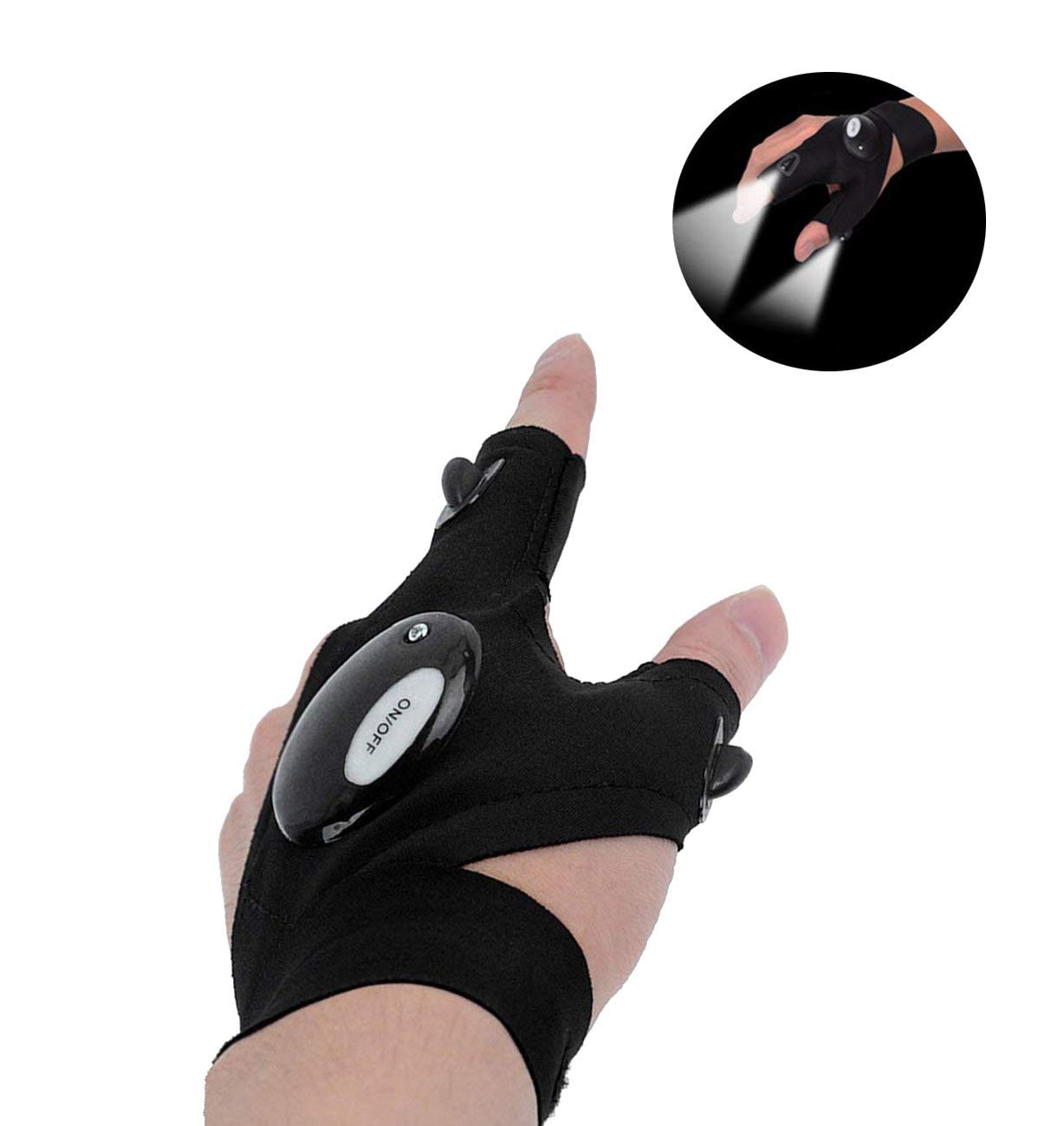 Coroler Fingerless Flashlight Gloves