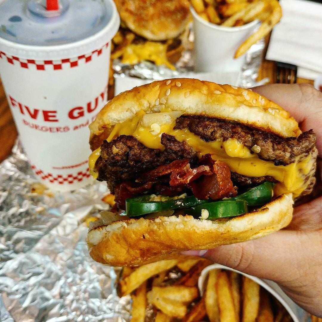 9. Five Guys Bacon Cheeseburger 