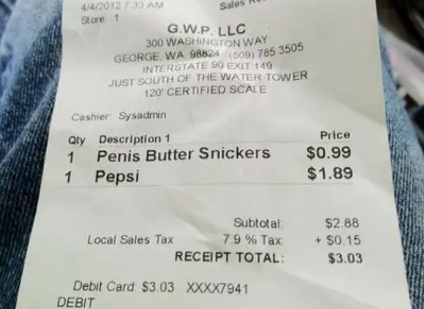 Funniest Receipts #3