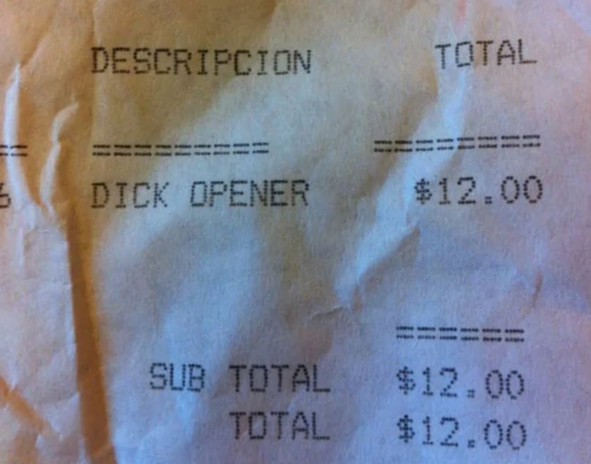 Funniest Receipts #6