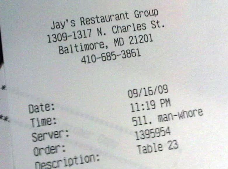 Funniest Receipts #10