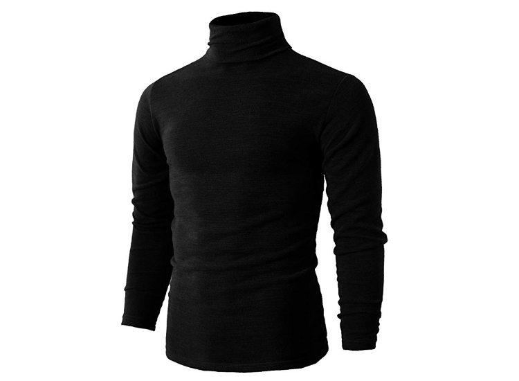 H2H Mens Casual Slim Fit Pullover Turtleneck