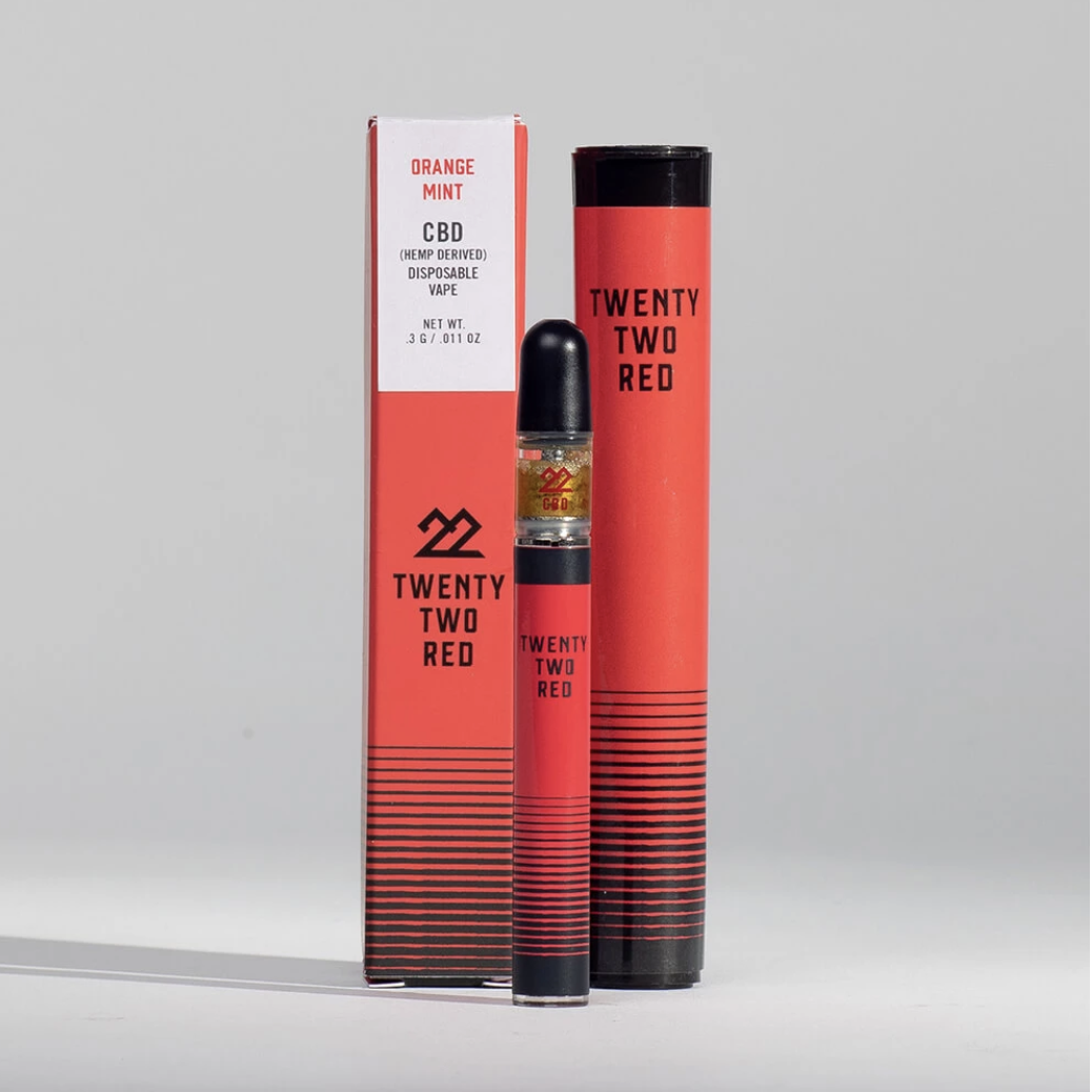 22 Red Orange Mint Hemp CBD Disposable Vape