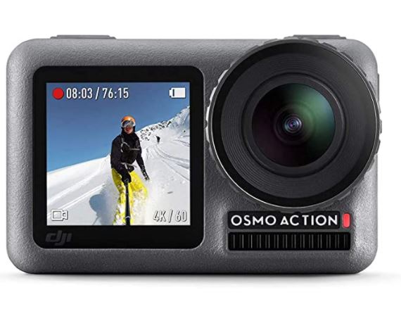 DJI Osmo Action - 4K Action Cam 12MP Digital Camera with 2 Displays 36ft Underwater Waterproof WiFi HDR Video 145° Angle, Black