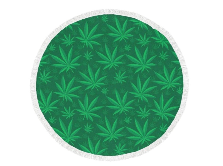 Gaaskelled Marijuana Round Beach Towel