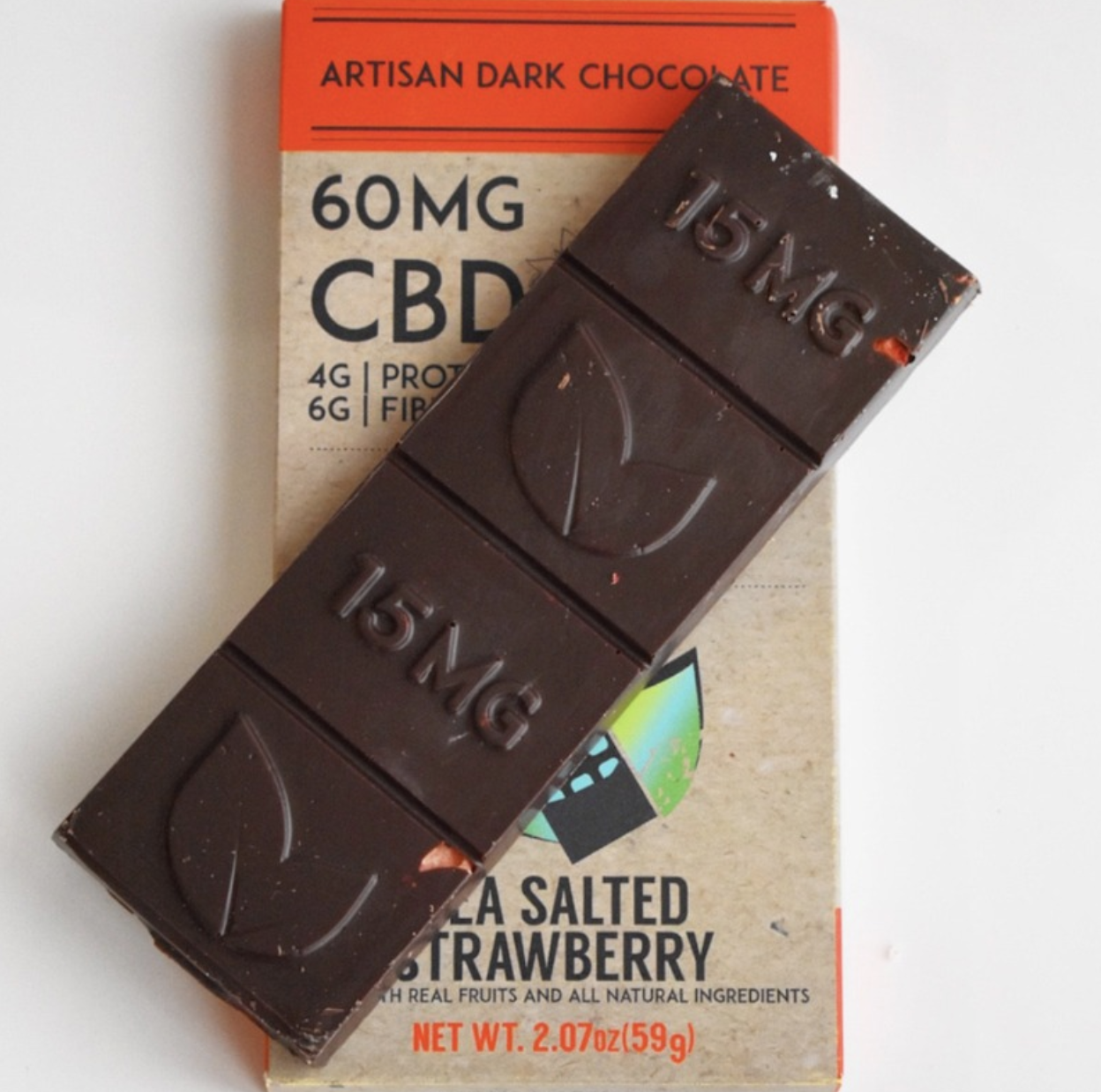 Therapeutic Treats Sea-Salted Dark Chocolate-Strawberry CBD Bar