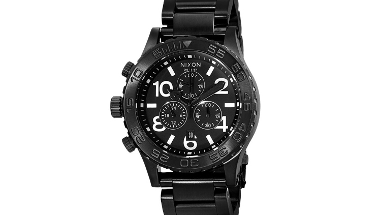 Nixon 42-20 Chrono Black Dial Steel Watch