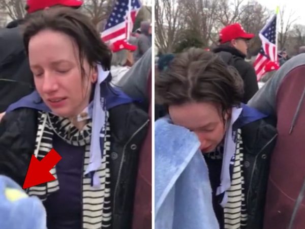 Capitol Prostester Rubbing Eyes With Onion Is Either a Crybaby or a Resourceful Rioter (You Be the Judge)